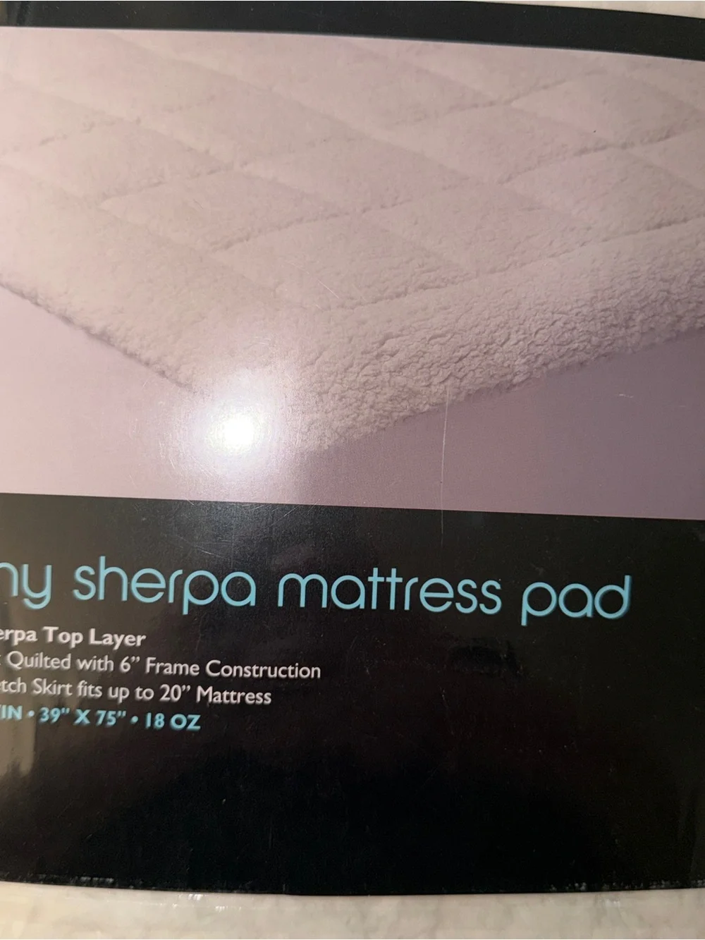 Bloomingdale’s Twin Sherpa Mattress Pad - White. New